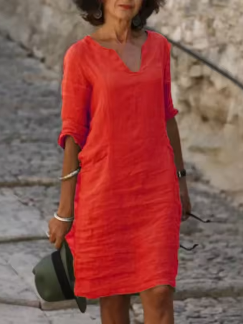 Lightweight V-Neck Slim Fit Womens Dress | Mila Summer Dress 6