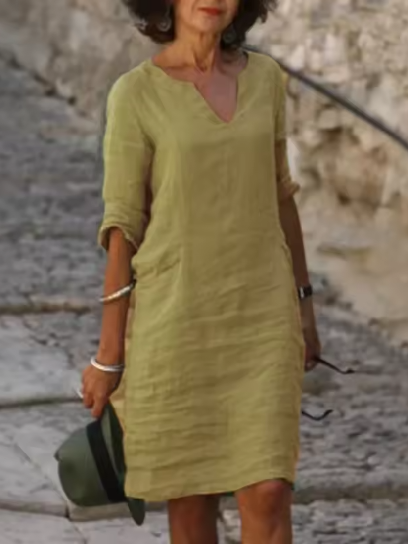 Lightweight V-Neck Slim Fit Womens Dress | Mila Summer Dress 7