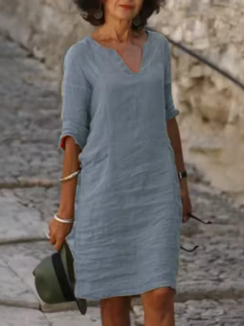 Lightweight V-Neck Slim Fit Womens Dress | Mila Summer Dress 8
