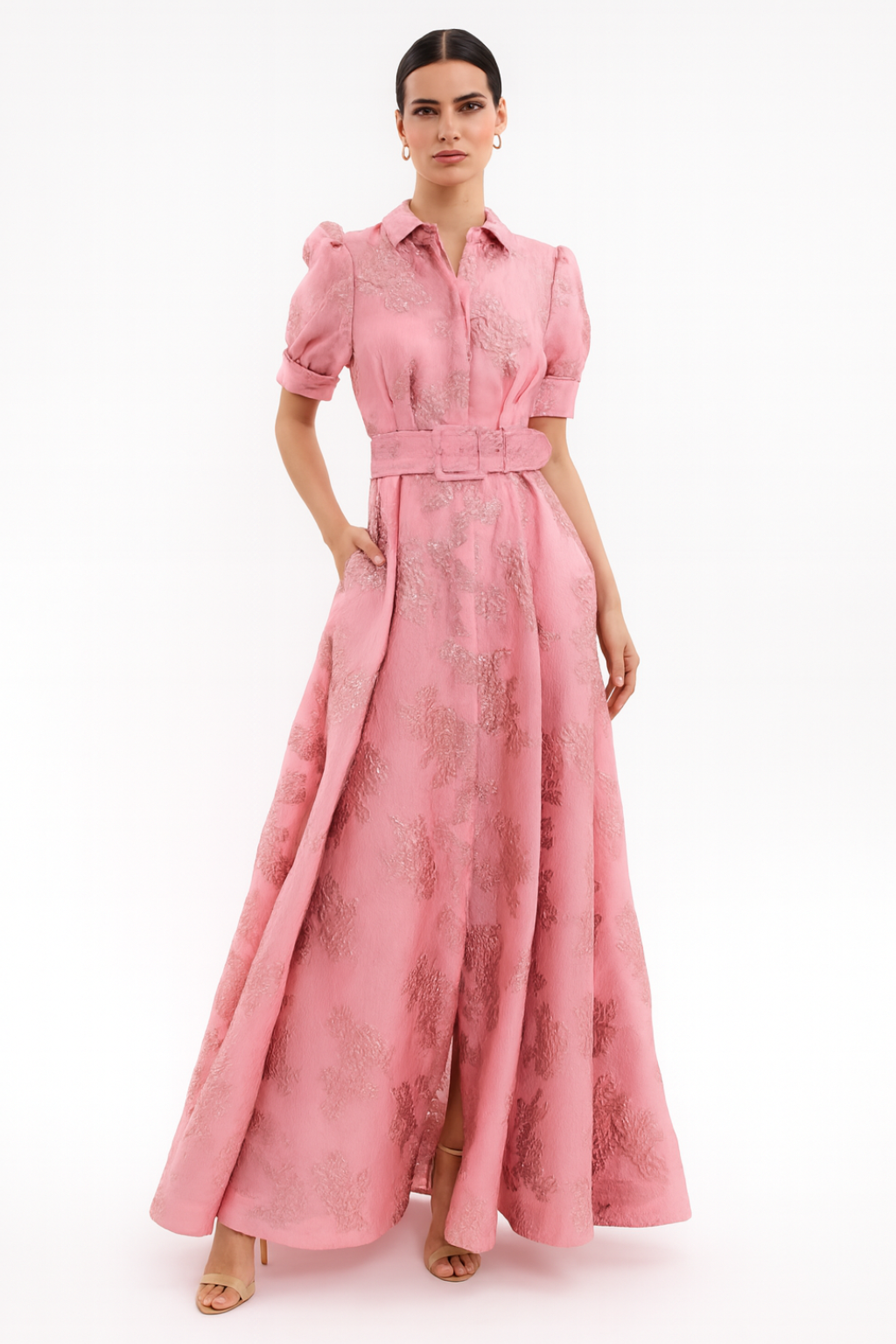 Belinda - Short Puff Sleeves Dress - Brighter Fashion