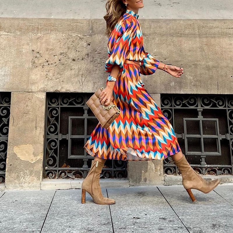 Chesca - Coloured Print Midi Dress - Brighter Fashion