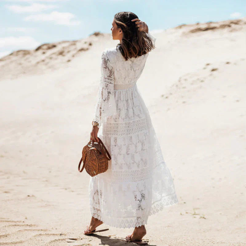 Catherine - Long-Sleeved Boho Dress - Brighter Fashion