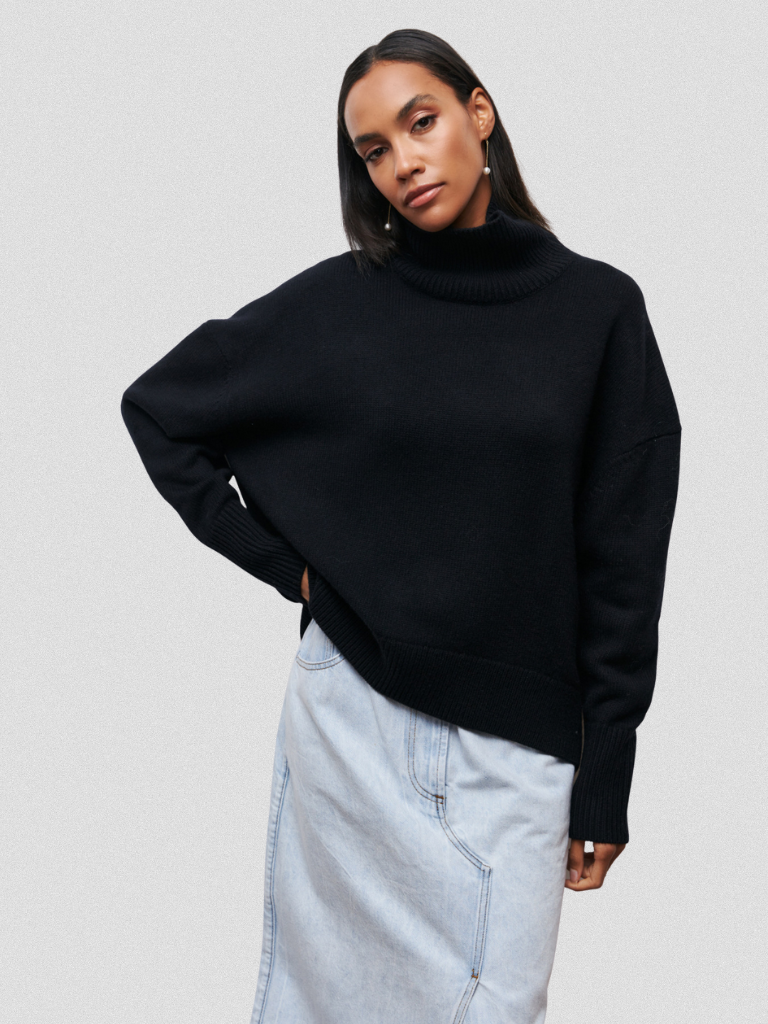 Elena | High-Collar Knit Sweater