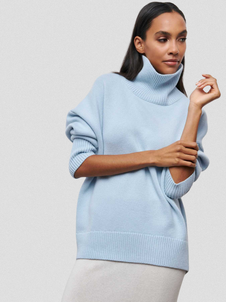 Elena | High-Collar Knit Sweater