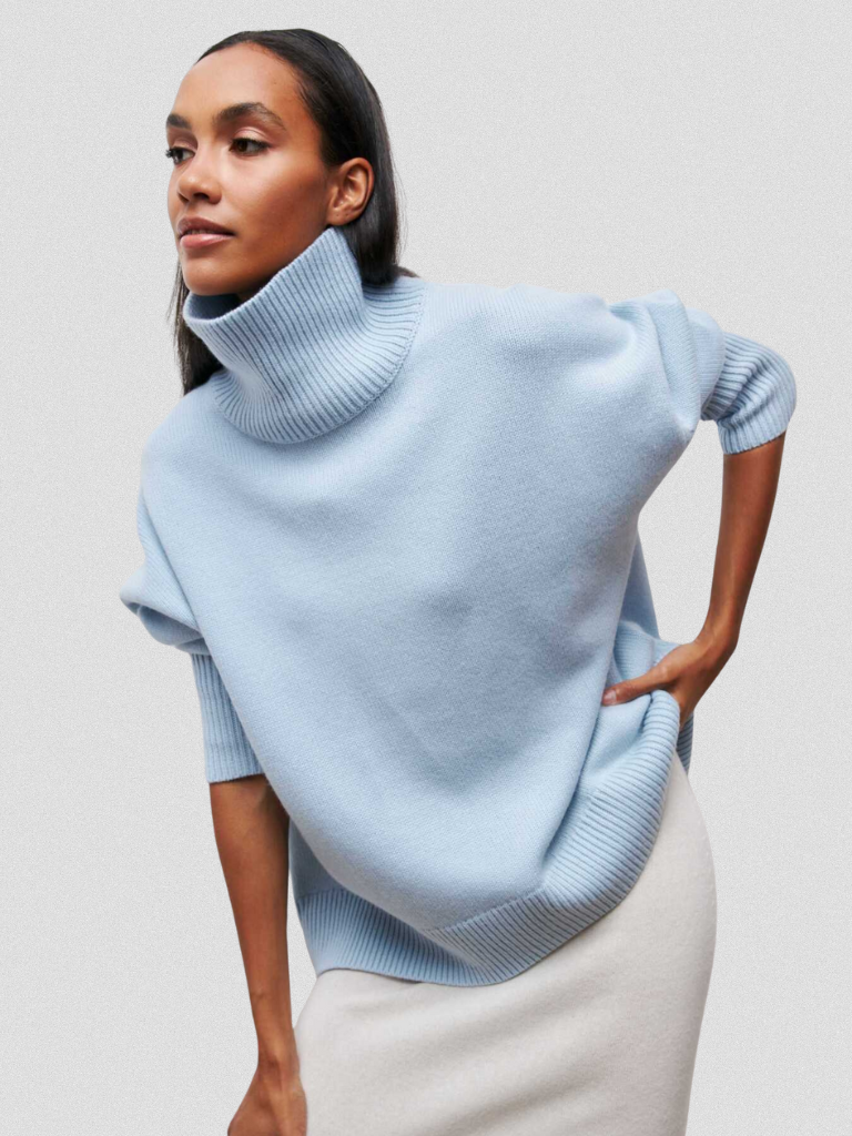 Elena | High-Collar Knit Sweater