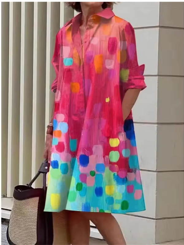 Clio - Relaxed Shirt Dress for Casual and Versatile Styling - Brighter Fashion