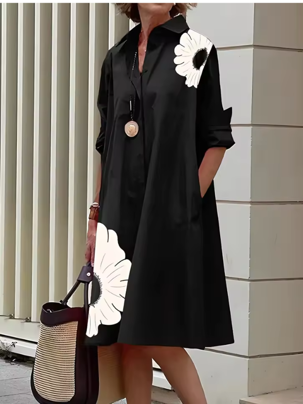 Clio - Relaxed Shirt Dress for Casual and Versatile Styling - Brighter Fashion