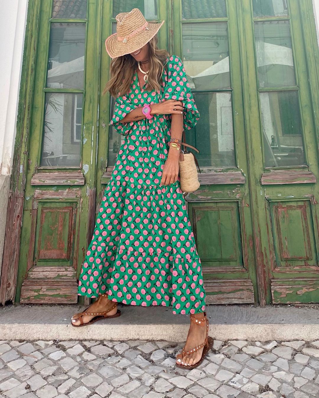 Sophia - Loose Fit Bohemian Maxi Dress - Brighter Fashion