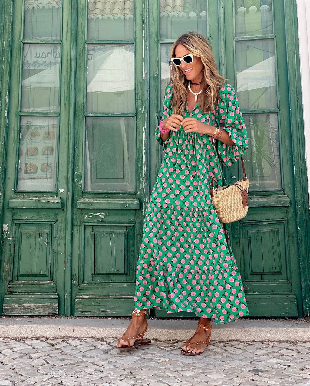 Sophia - Loose Fit Bohemian Maxi Dress - Brighter Fashion