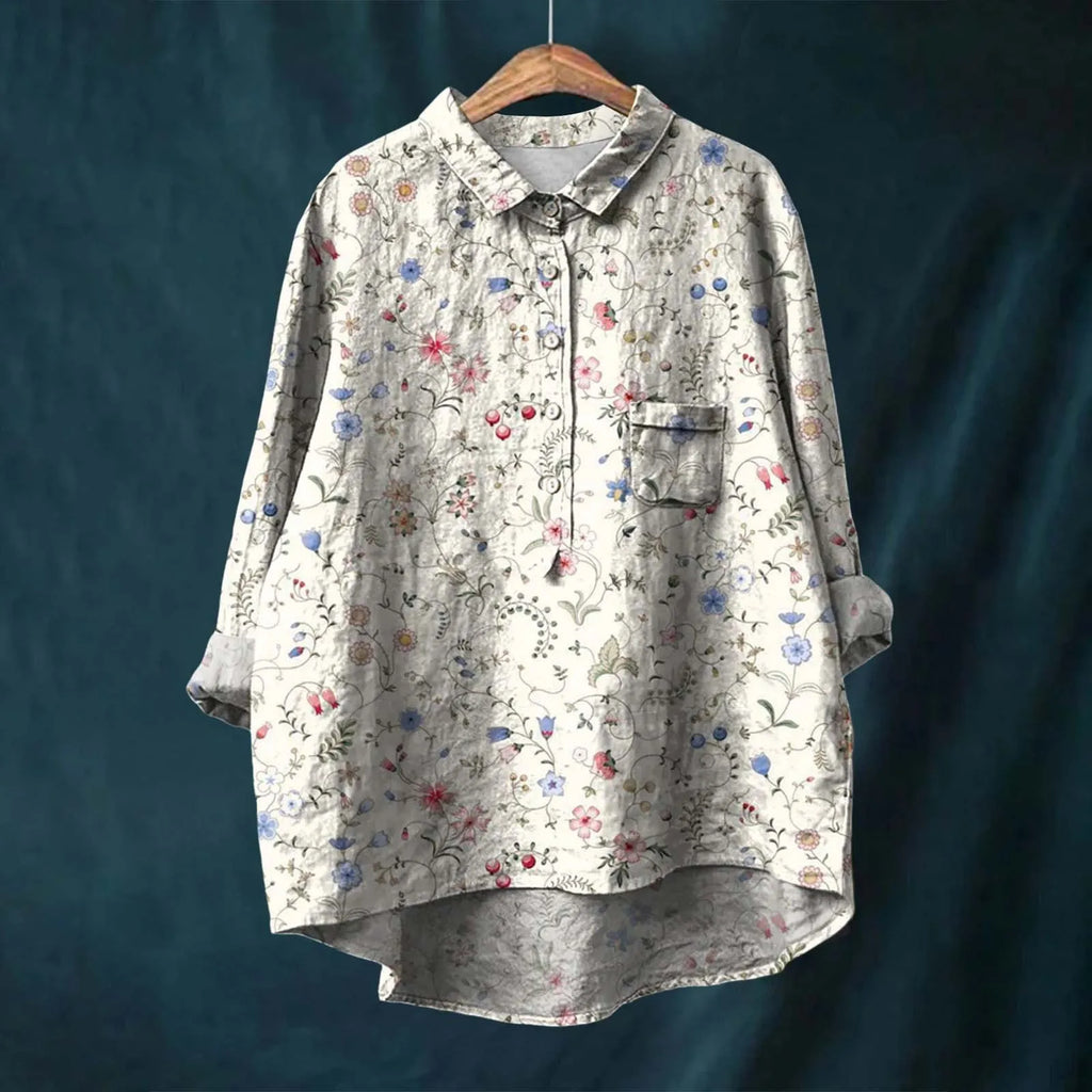 Ocean - Floral Button-Up Shirt - Brighter Fashion