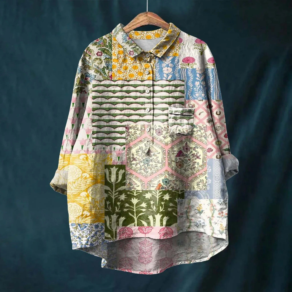 Ocean - Floral Button-Up Shirt - Brighter Fashion