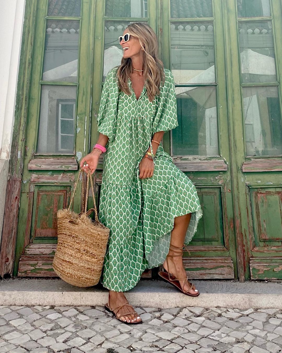 Sophia - Loose Fit Bohemian Maxi Dress - Brighter Fashion