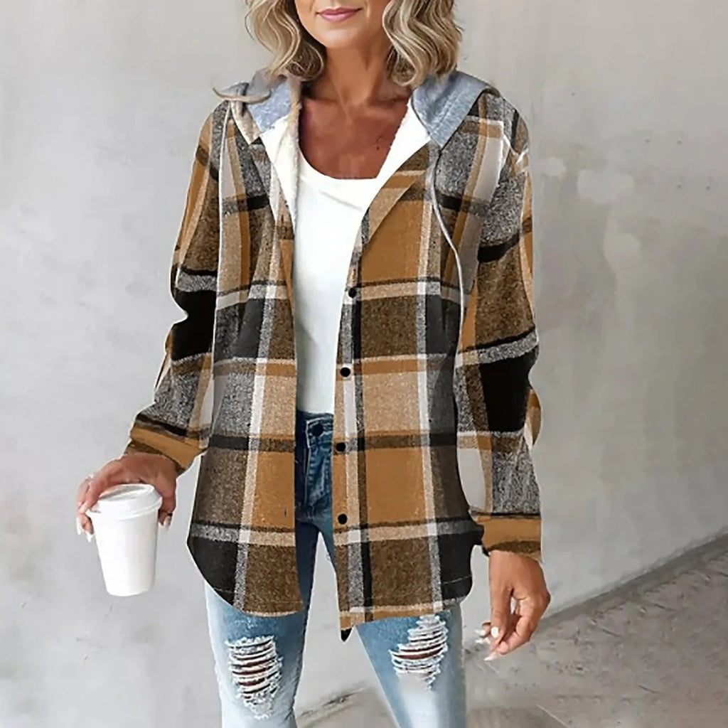 Sandie | Check Casual Hooded Jacket