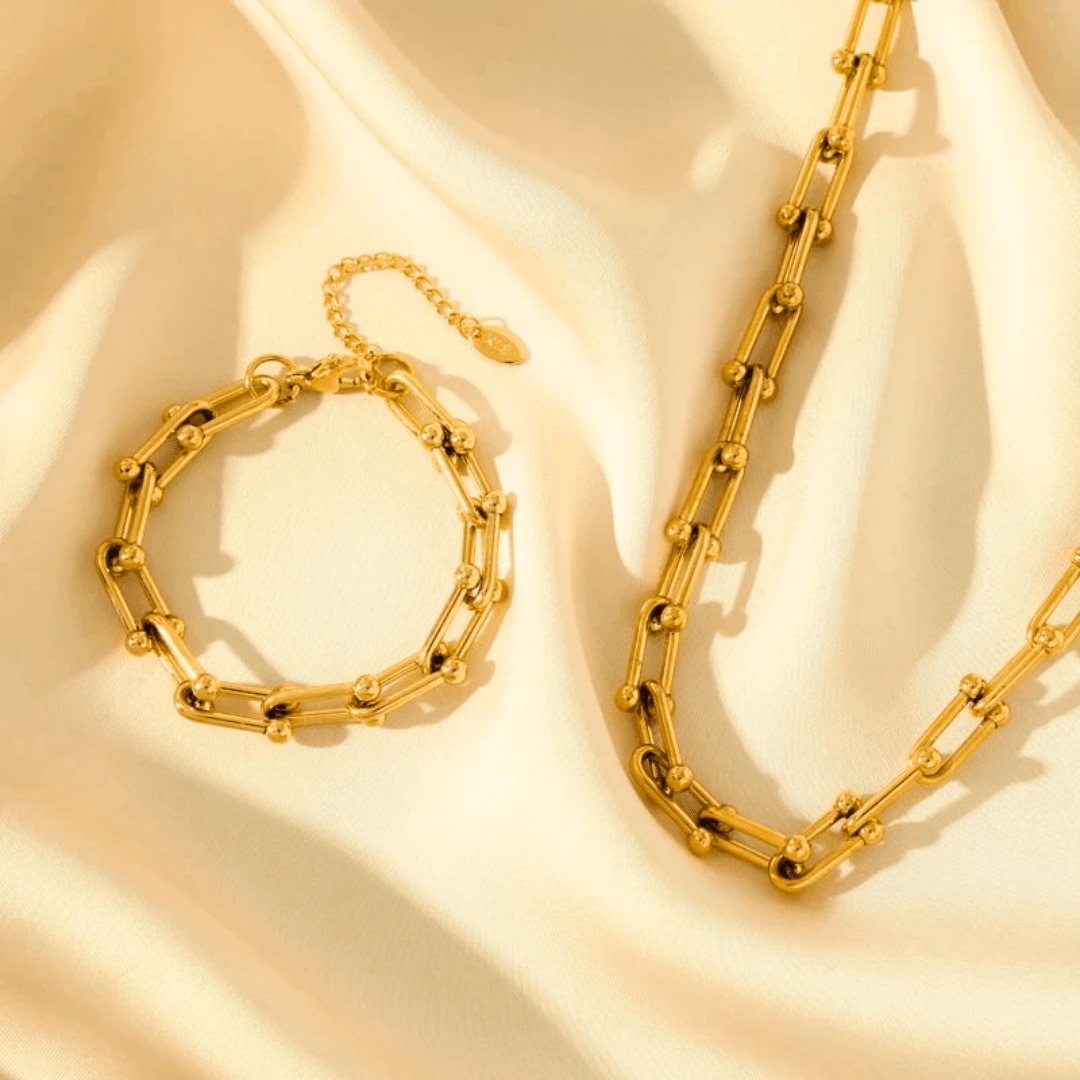 Zeva | Golden Hour Necklace and Bracelet Glow Set