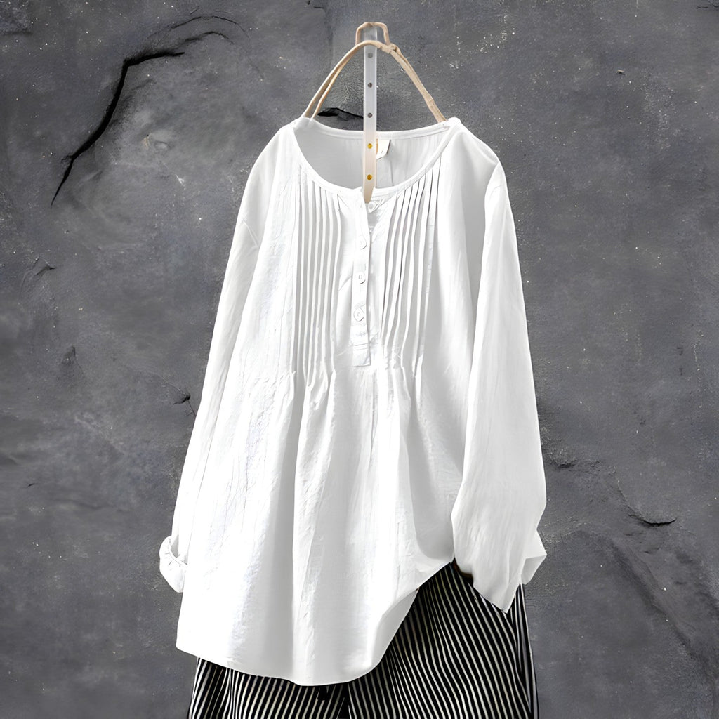 Ariadne | Tummy Tucking Tunic Blouse - Brighter Fashion