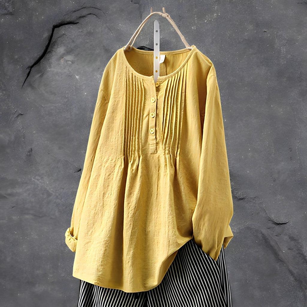 Ariadne | Tummy Tucking Tunic Blouse - Brighter Fashion