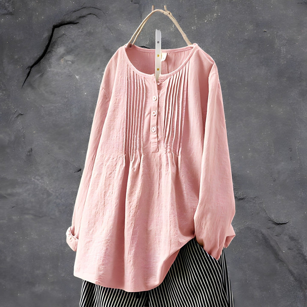 Ariadne | Tummy Tucking Tunic Blouse - Brighter Fashion