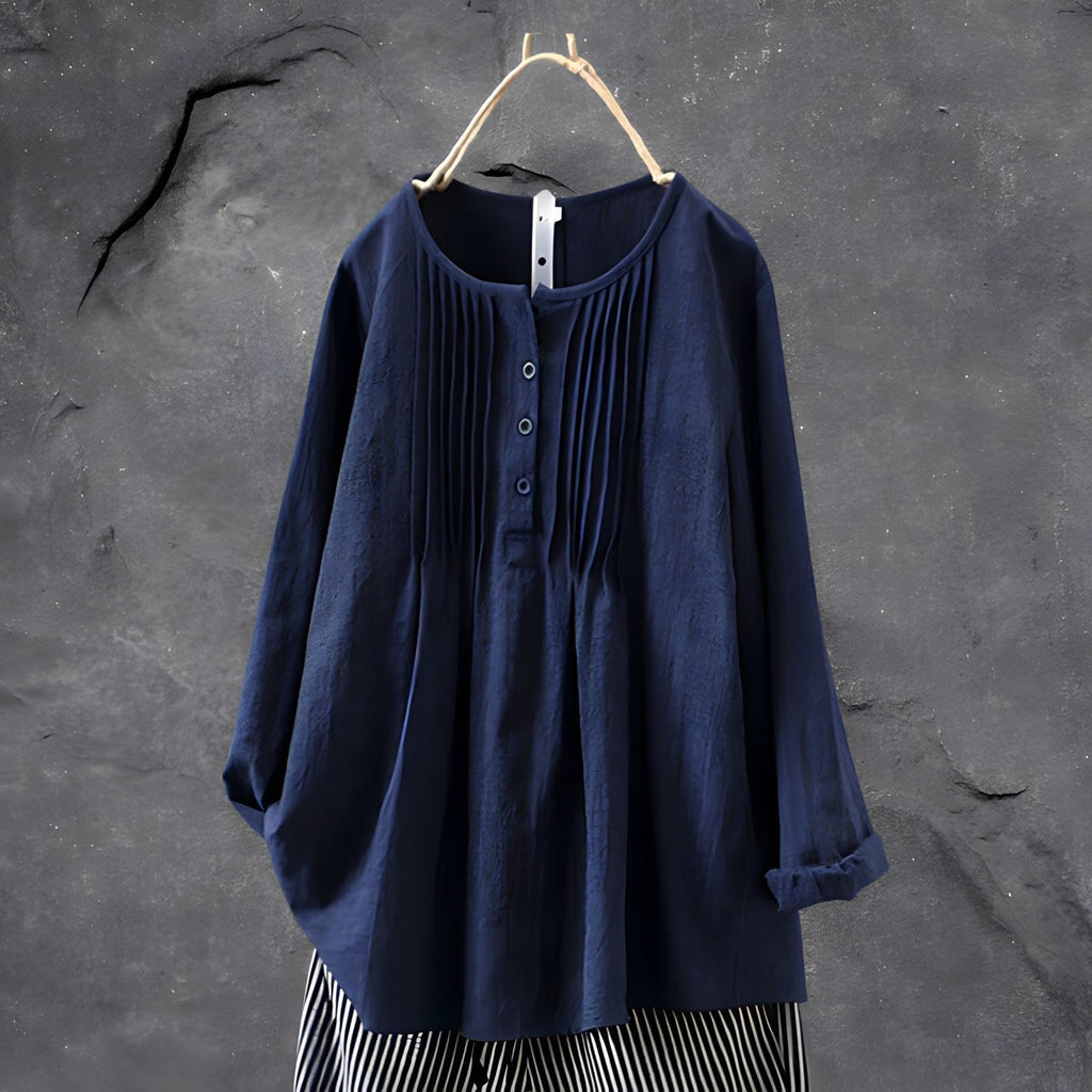 Ariadne | Tummy Tucking Tunic Blouse - Brighter Fashion