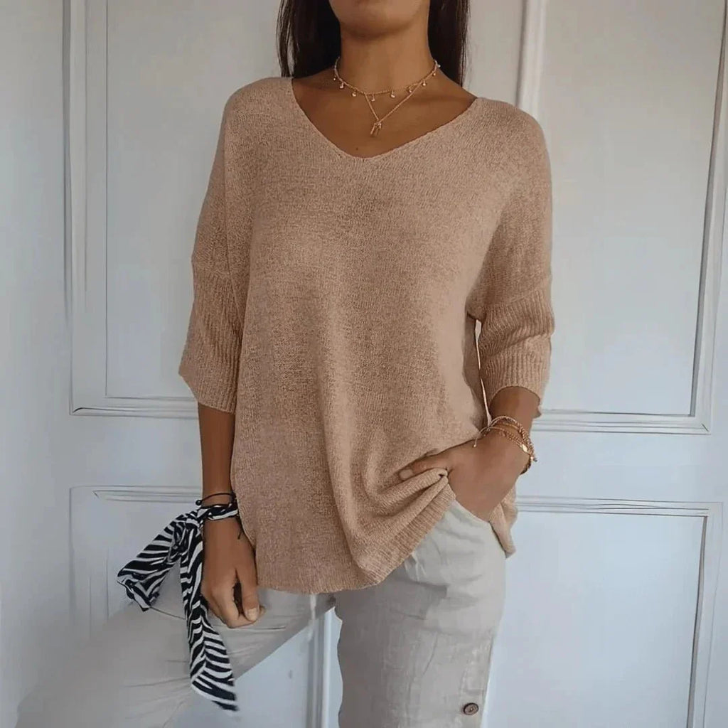Noelia | Casual Lightweight V-Neck Sweater - Brighter Fashion