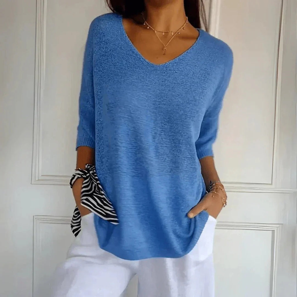 Noelia | Casual Lightweight V-Neck Sweater - Brighter Fashion