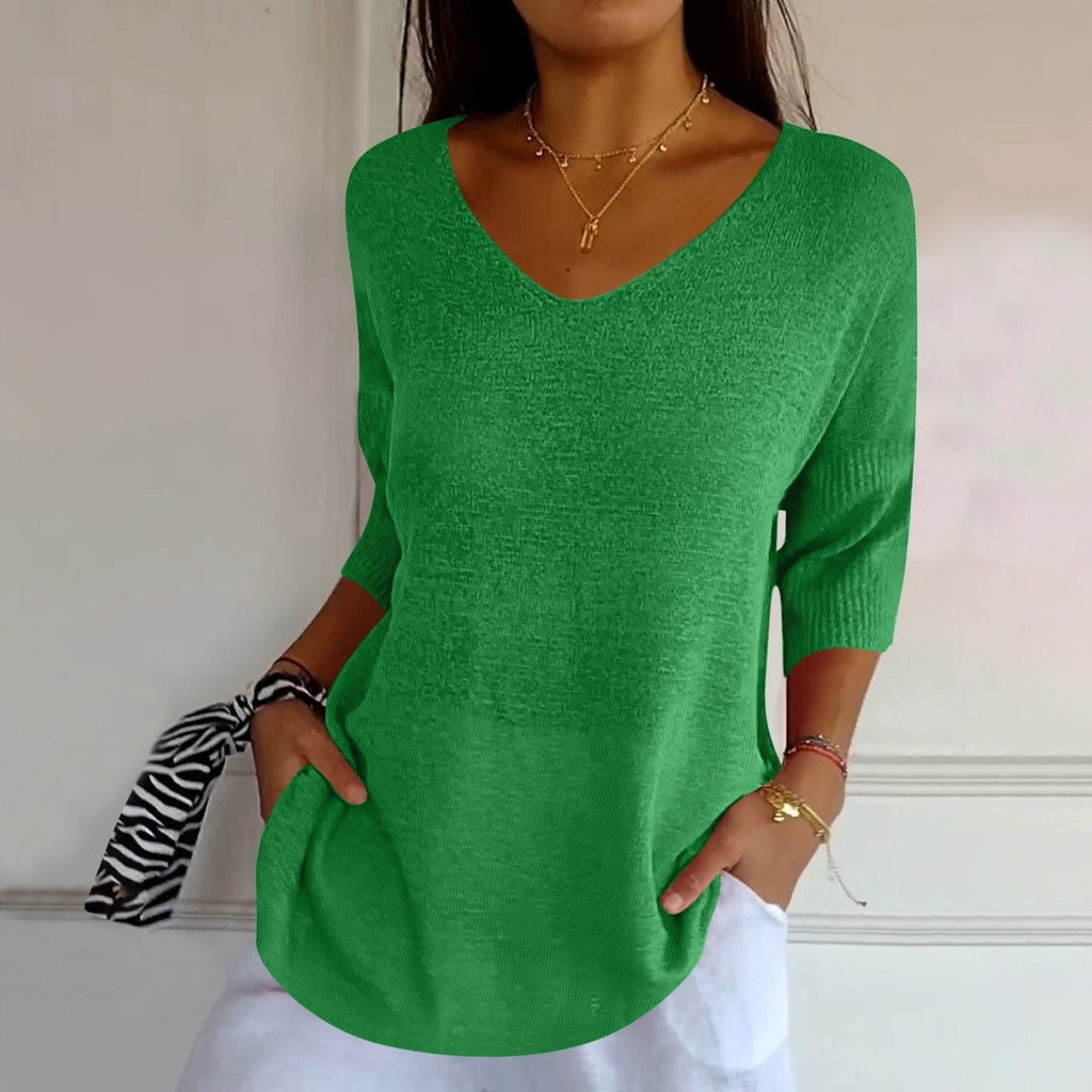 Noelia | Casual Lightweight V-Neck Sweater - Brighter Fashion