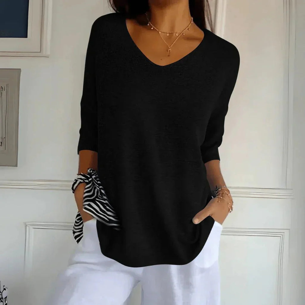 Noelia | Casual Lightweight V-Neck Sweater - Brighter Fashion
