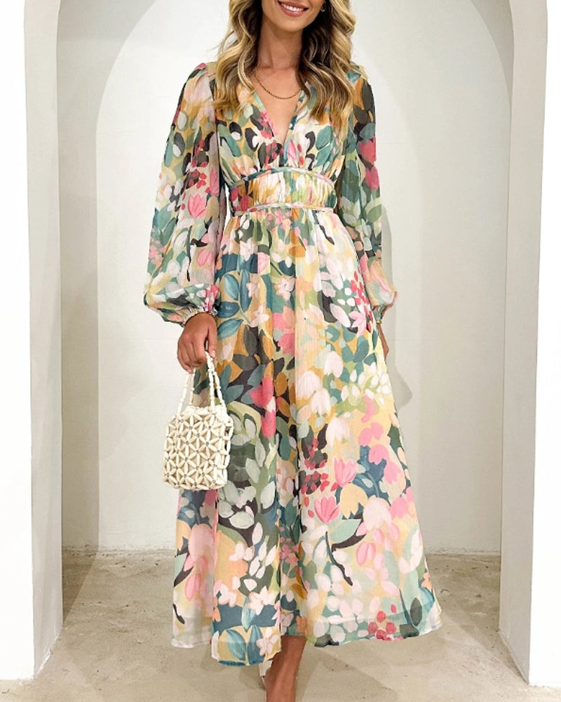 Taylor - Elegant Floral Maxi Dress - Brighter Fashion