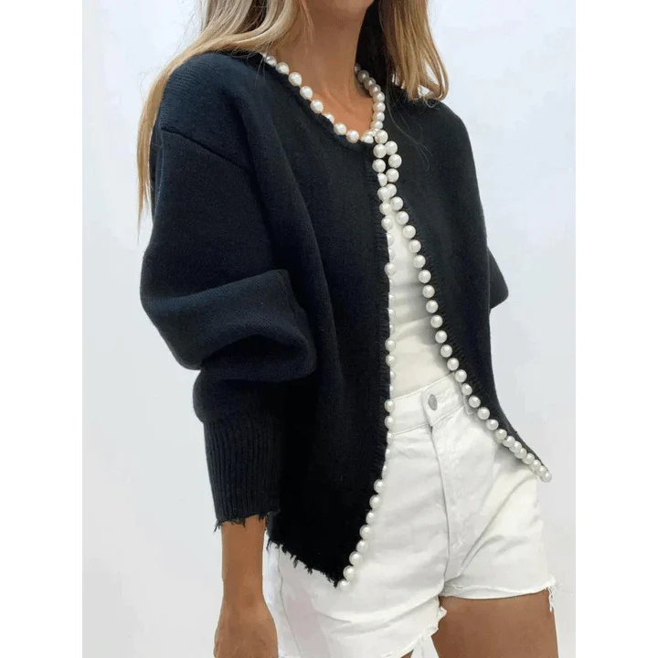 Celina | Pearl-Trimmed Statement Cardigan