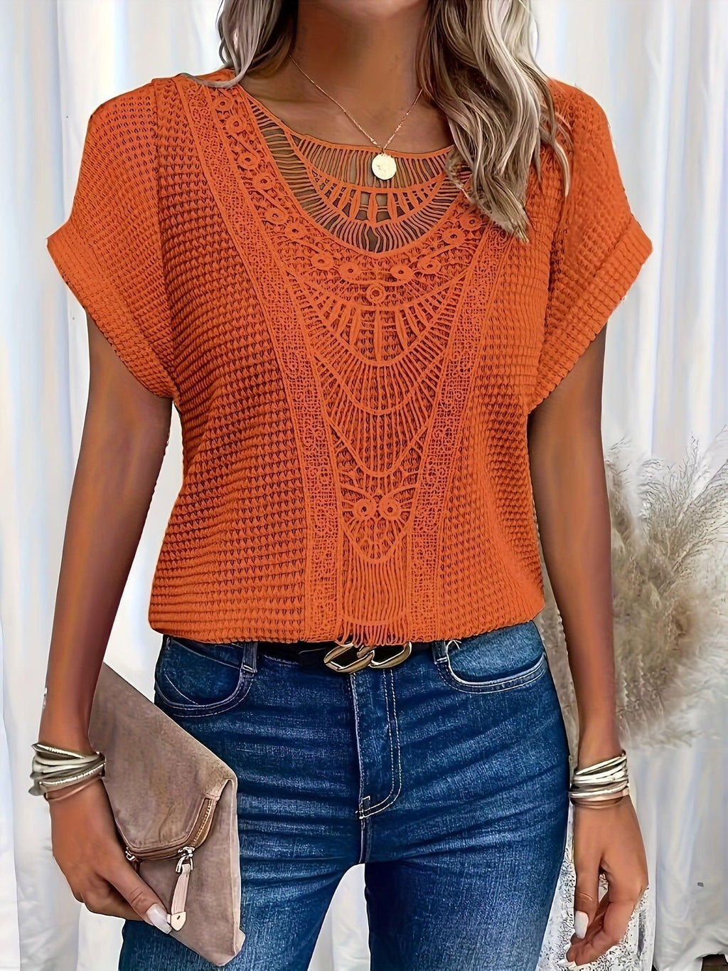 Clio | Knitted Top with Intricate Detailing - Brighter Fashion