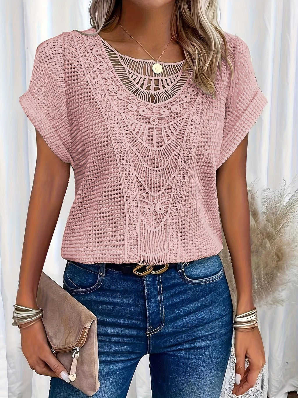 Clio | Knitted Top with Intricate Detailing - Brighter Fashion