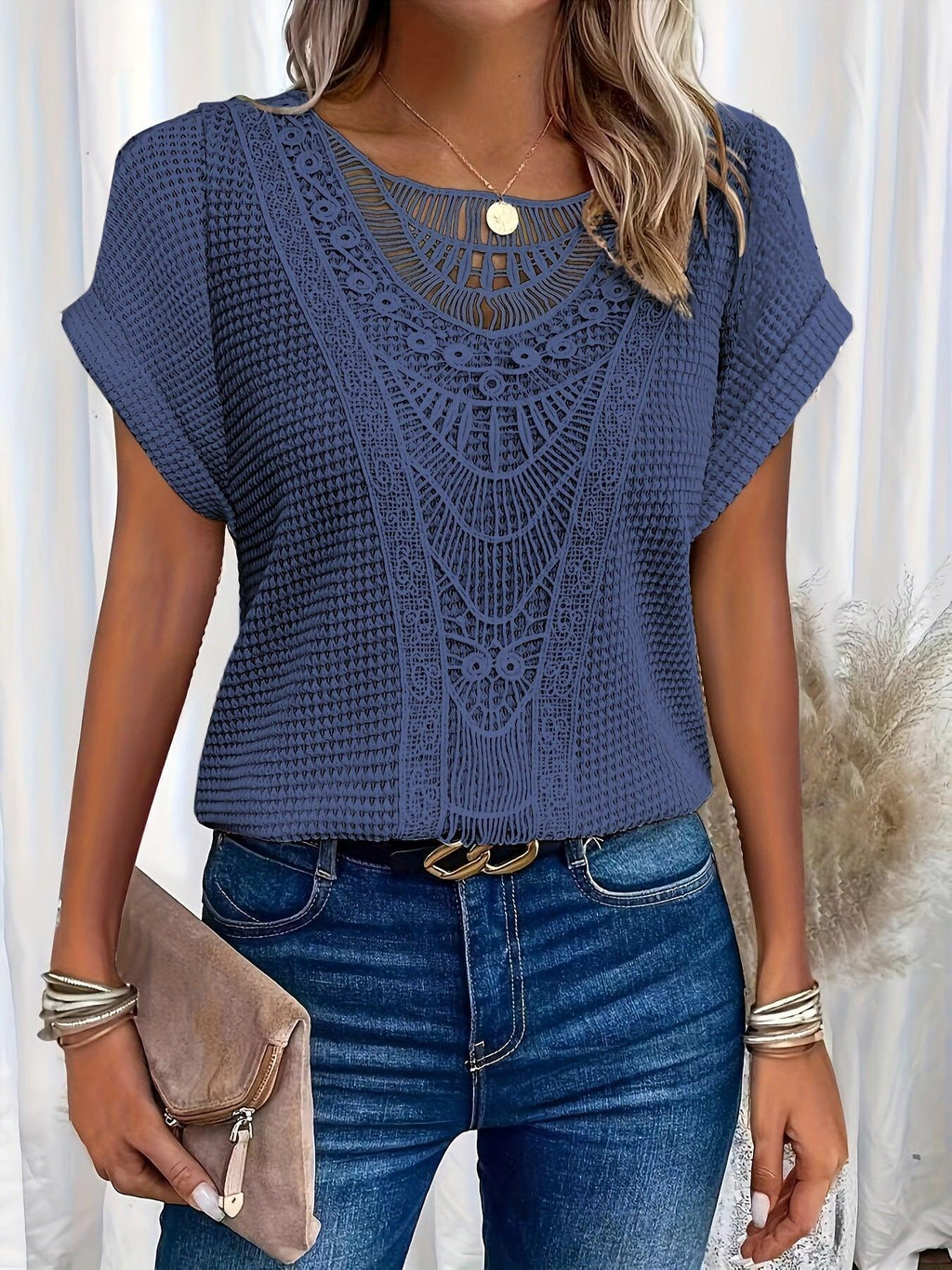 Clio | Knitted Top with Intricate Detailing - Brighter Fashion