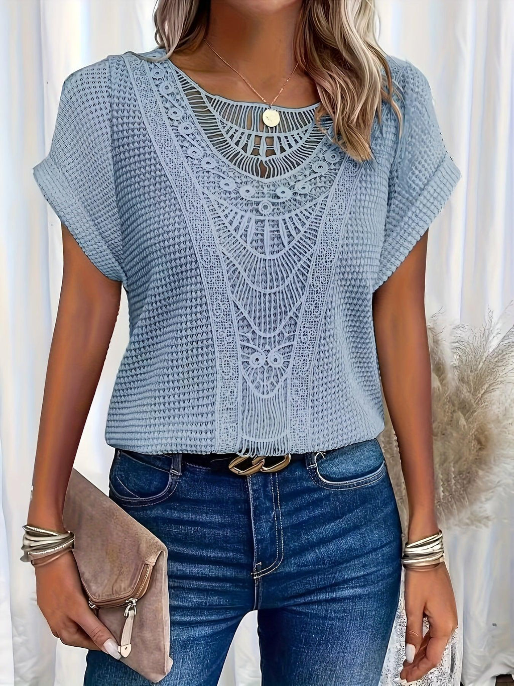 Clio | Knitted Top with Intricate Detailing - Brighter Fashion