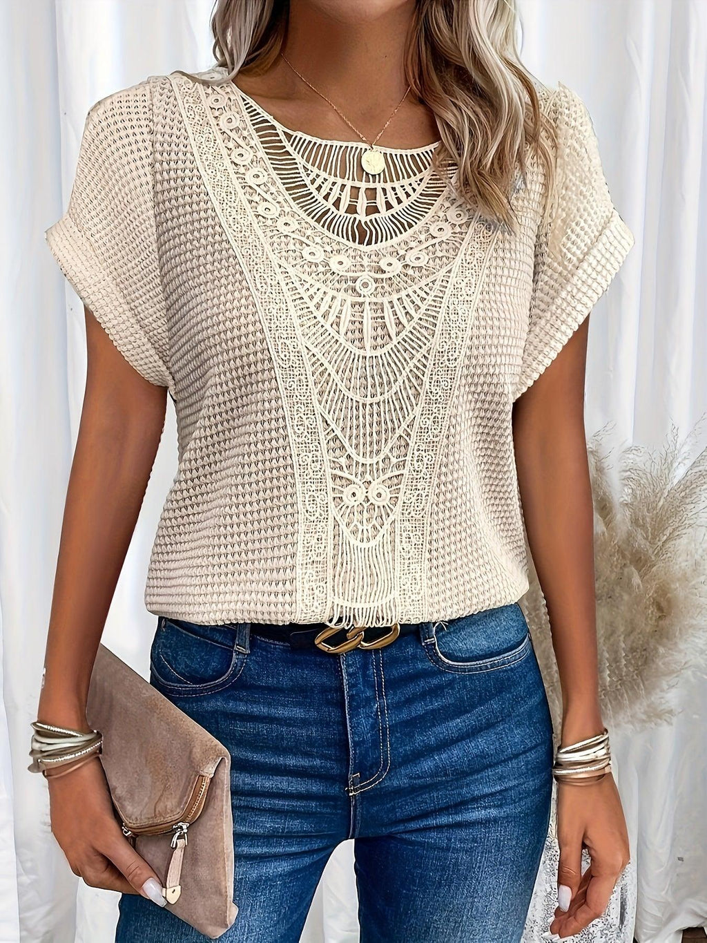 Clio | Knitted Top with Intricate Detailing - Brighter Fashion