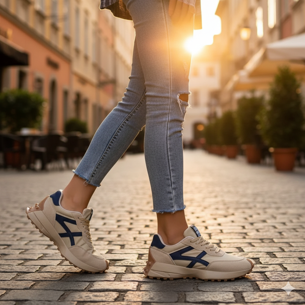 Donna | Black Platform Runner Sneakers With Arch Support For All-Day Comfort