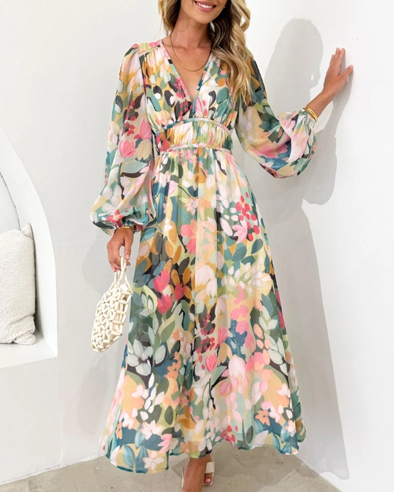 Taylor - Elegant Floral Maxi Dress - Brighter Fashion