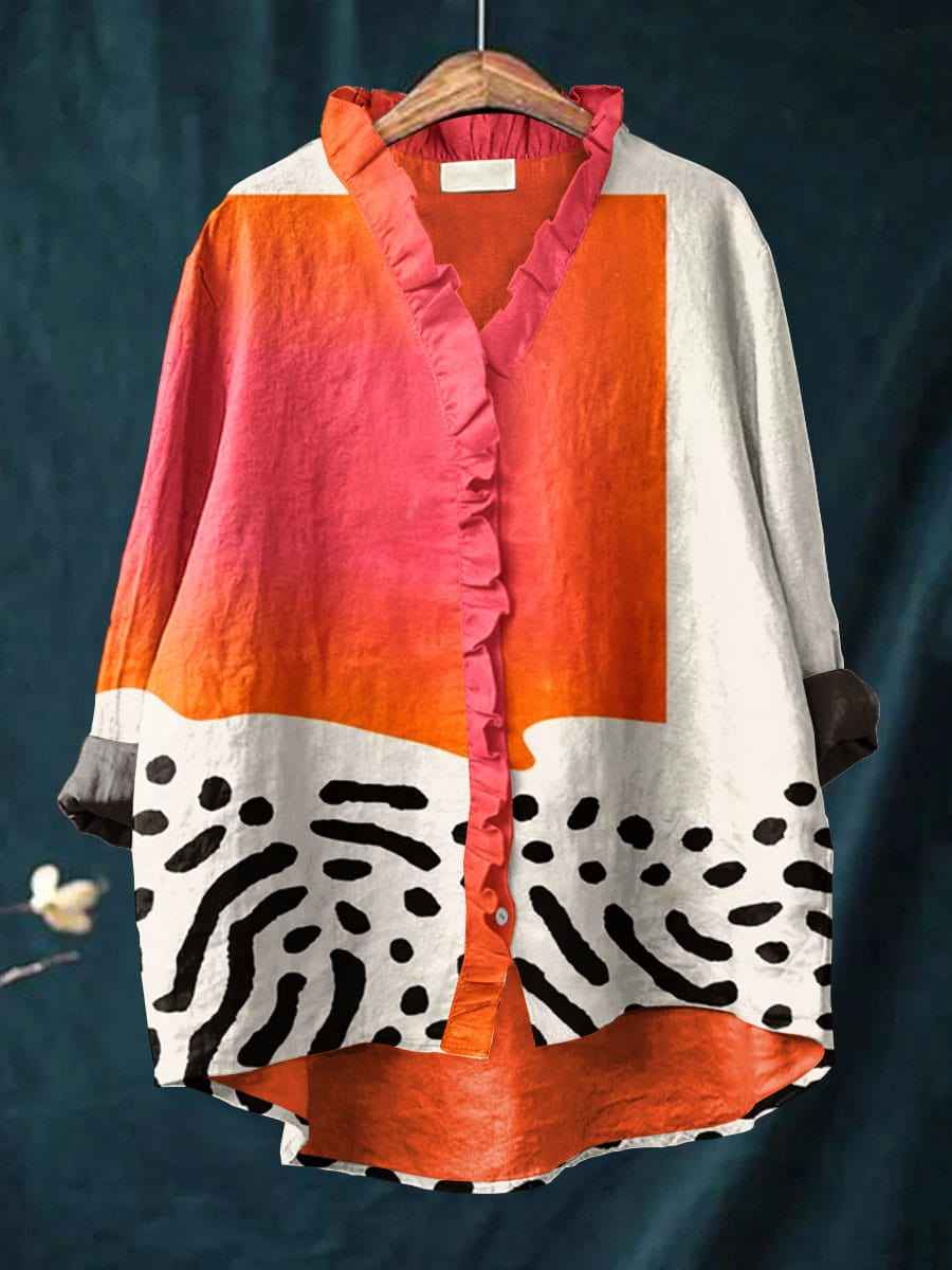 Sylvie | Ruffled Color Block Blouse
