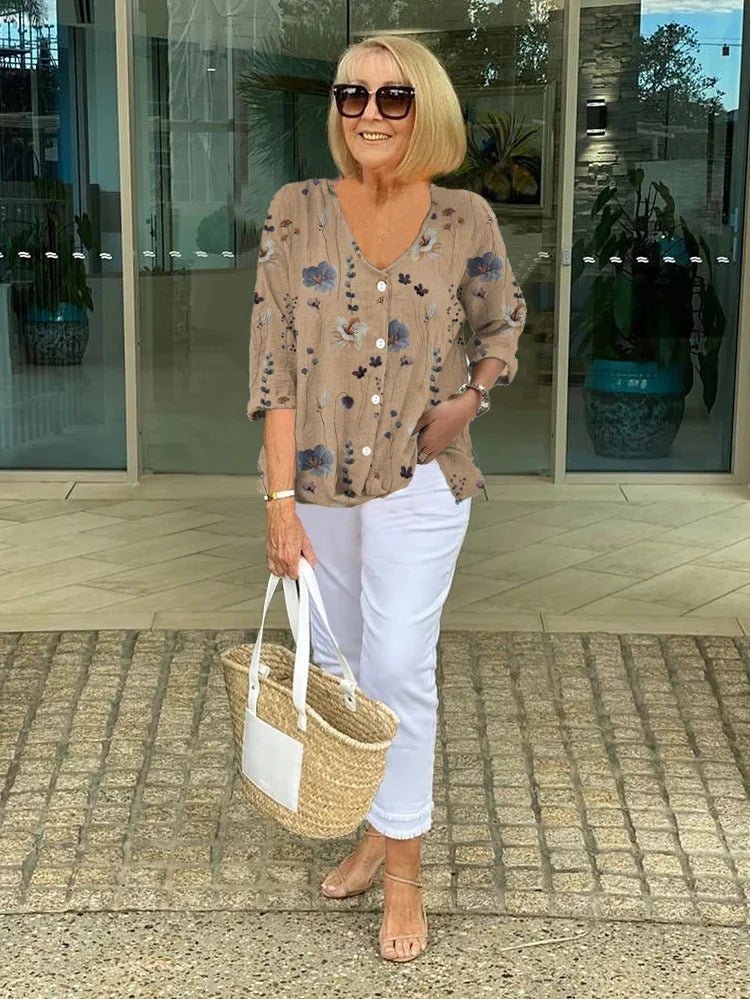 Flora | Elegant Floral Button Blouse