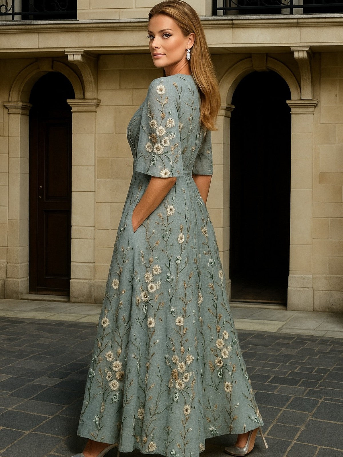 Serenya | Embroidered Maxi Dress