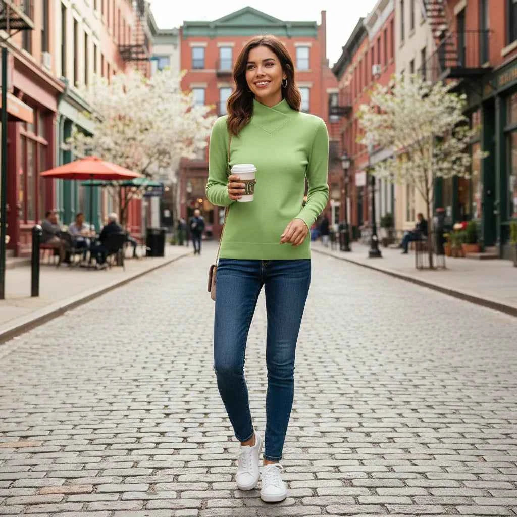 Women’s Mock Neck Long Sleeve Top