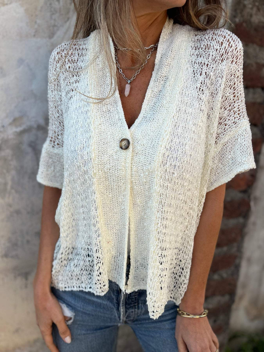 Liora | Lightweight Open-Knit Button Cardigan - Brighter Fashion
