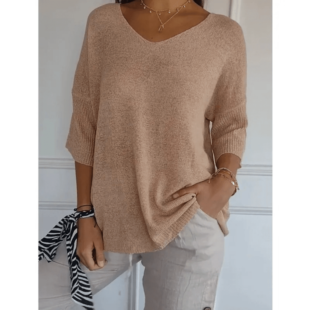 Loraine - Elegant V - neck shirt - Brighter Fashion