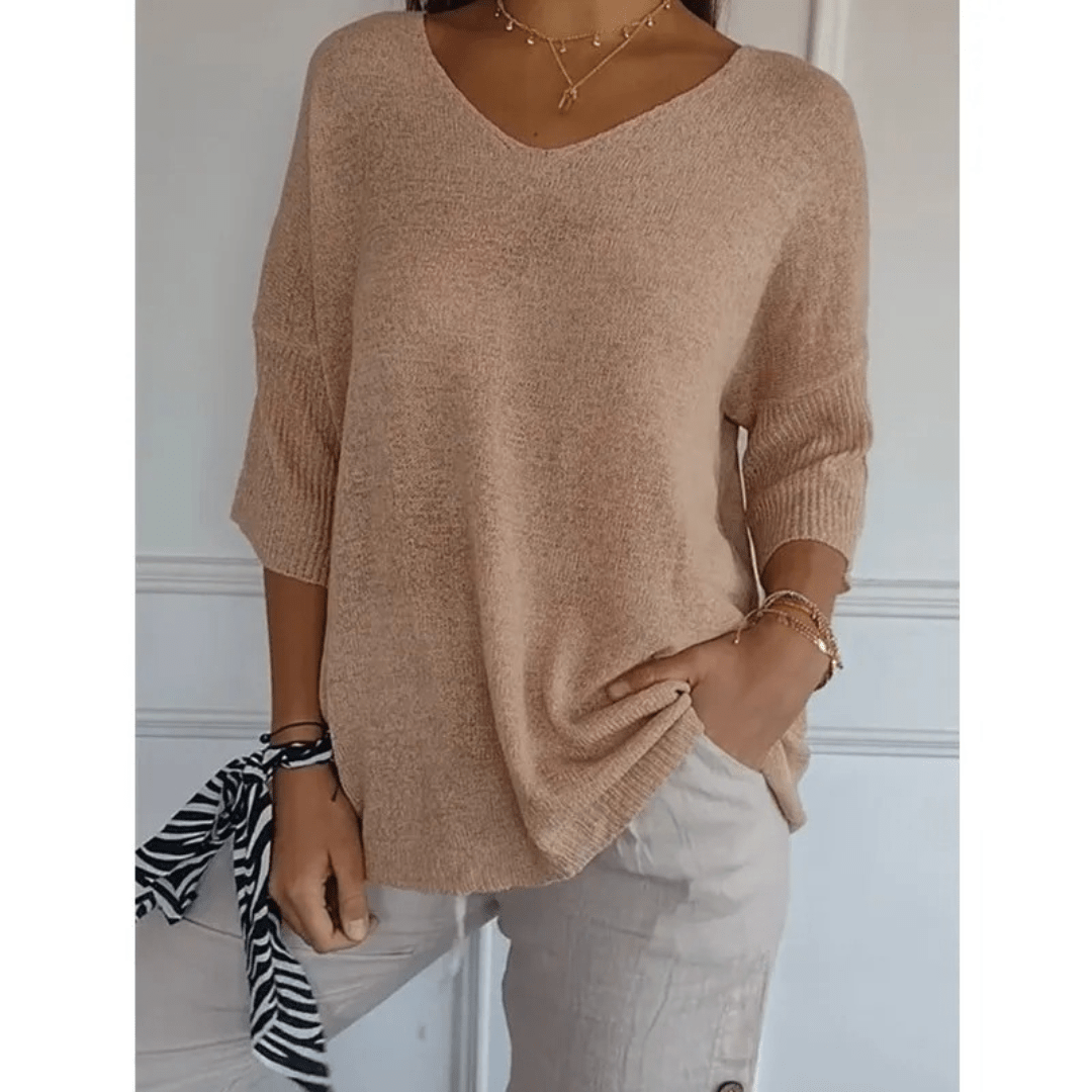 Loraine - Elegant V - neck shirt - Brighter Fashion