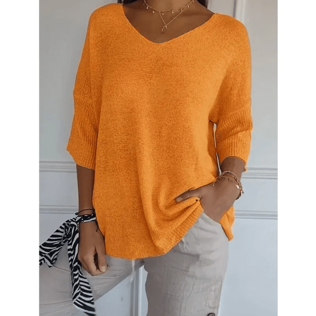 Loraine - Elegant V - neck shirt - Brighter Fashion