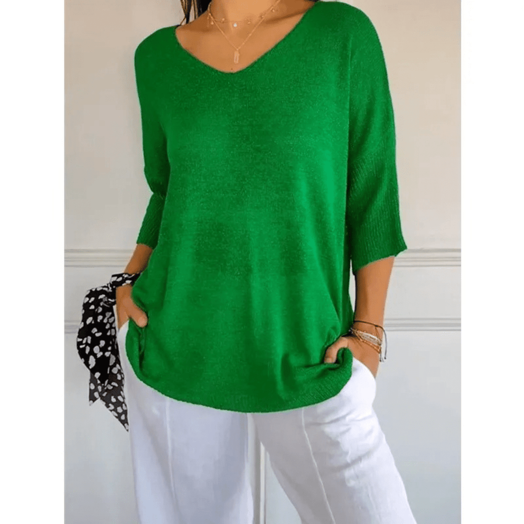 Loraine - Elegant V - neck shirt - Brighter Fashion