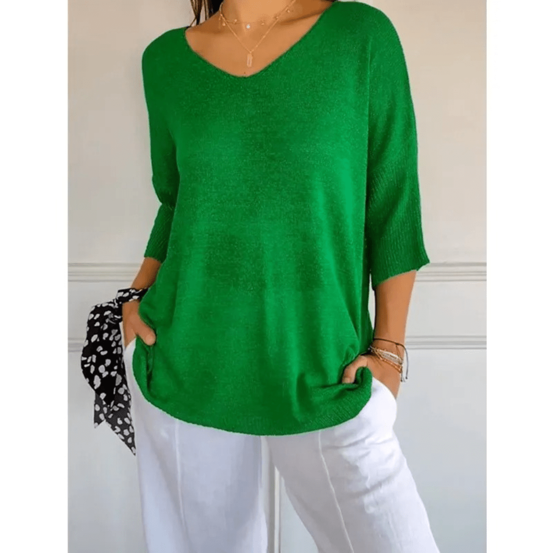 Loraine - Elegant V - neck shirt - Brighter Fashion