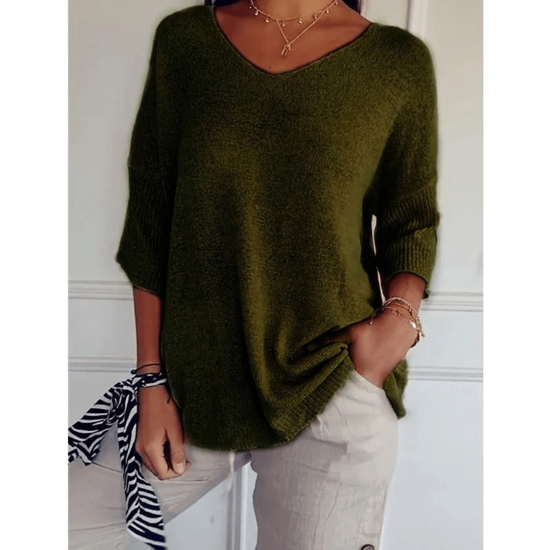Loraine - Elegant V - neck shirt - Brighter Fashion