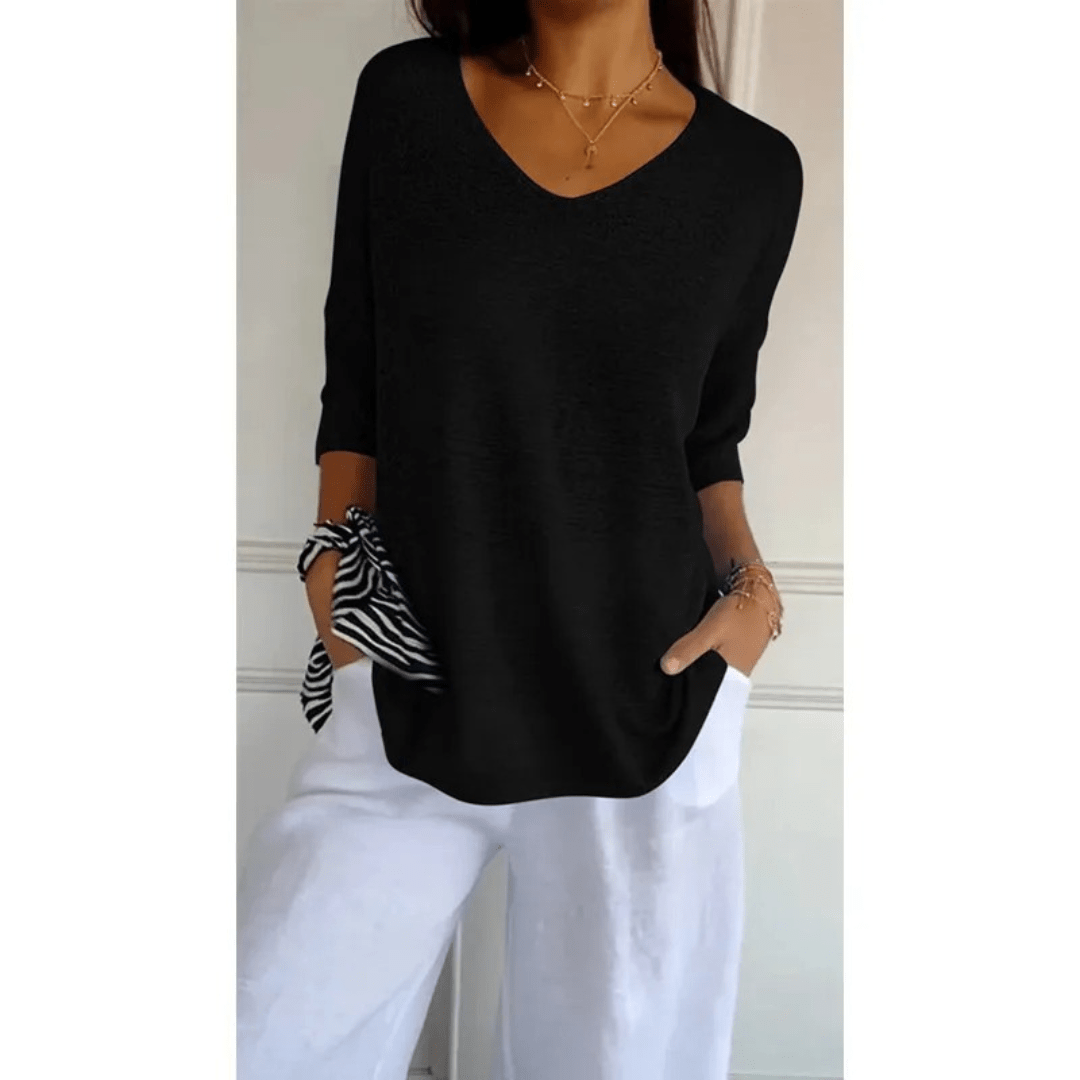 Loraine - Elegant V - neck shirt - Brighter Fashion