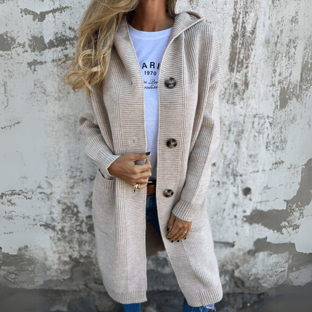 Monica | Long Cozy Hooded Cardigan - Drape & Cover for a Streamlined Look