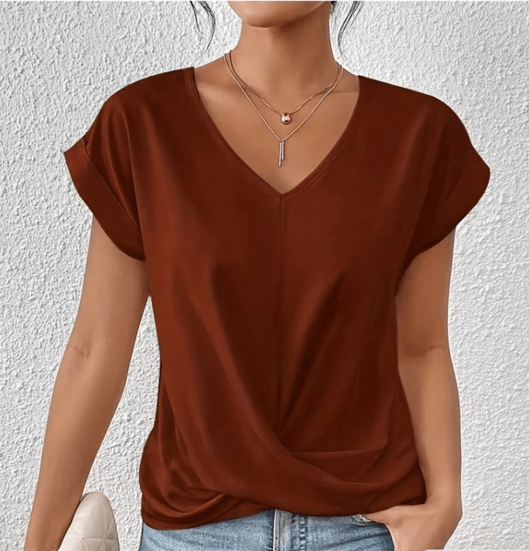 Luna | Tummy tucking V-neck top - Brighter Fashion