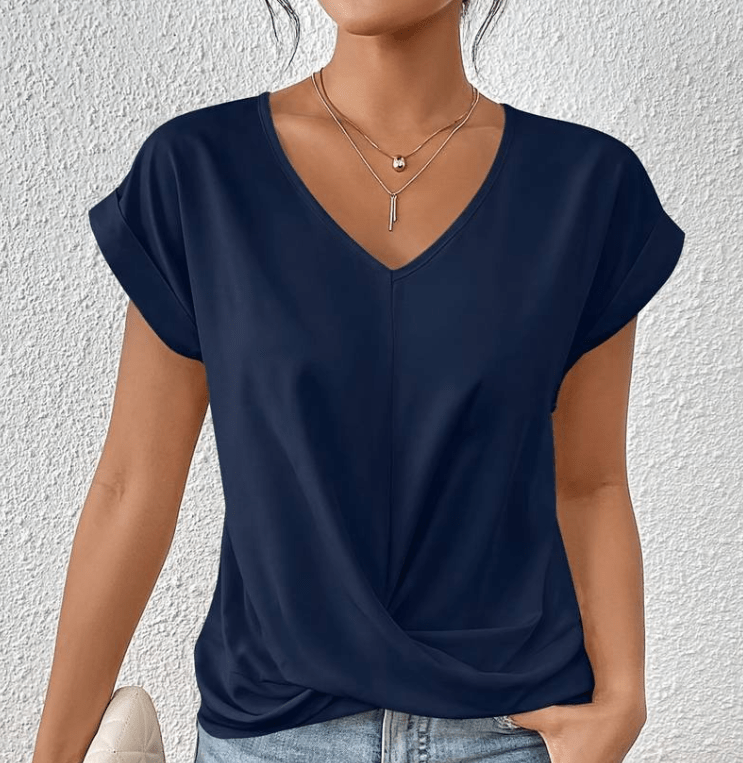 Luna | Tummy tucking V-neck top - Brighter Fashion
